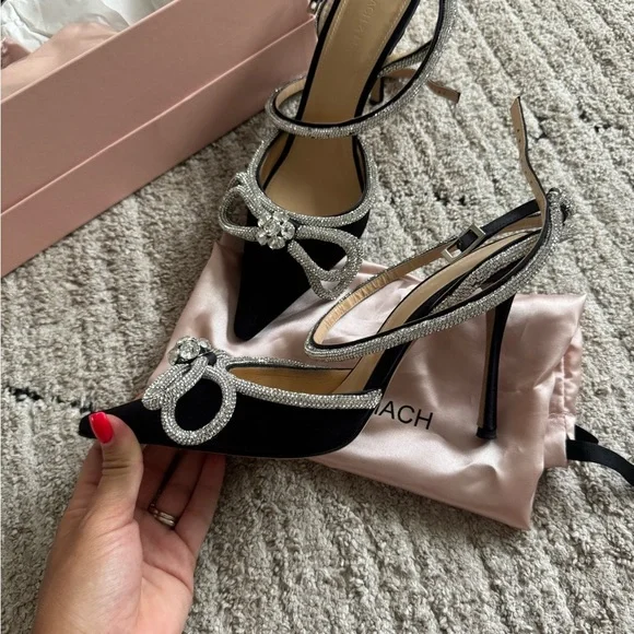 Mach & Mach Women's Black and Silver Heels size 38 - Picture 4 of 9